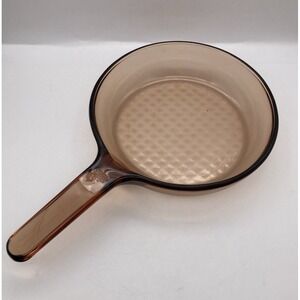Vision Ware Amber Skillet Frying Pan Waffle Bottom Vintage 7"  Corning Pyrex